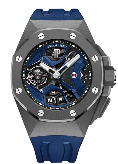 Audemars Piguet Royal Oak Concept GMT Tourbillon Titanium Blue Replica watch REF: 26589IO.OO.D030CA.01